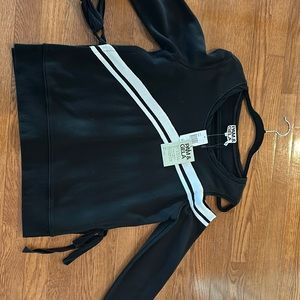 Pam & Gela sweatshirt.  One cut out shoulder slits on sides with cute ties